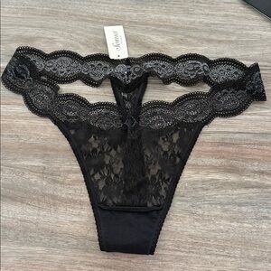 SOMA Embraceable AOL Heather Thong XL color Heather Black NWT